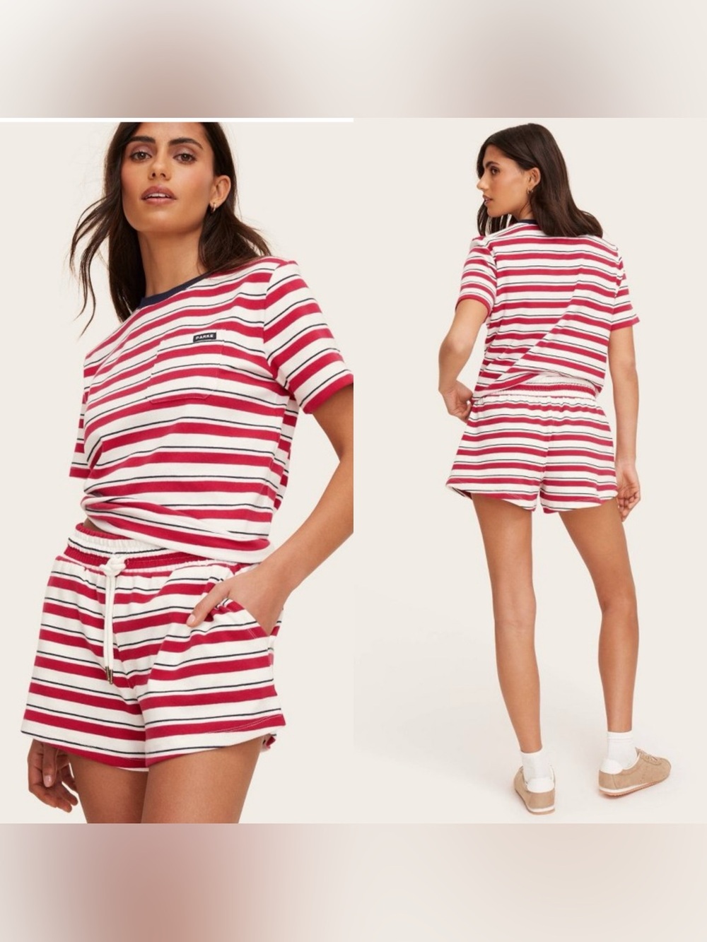 Parke x Target Red/Navy Striped Shorts Size Large